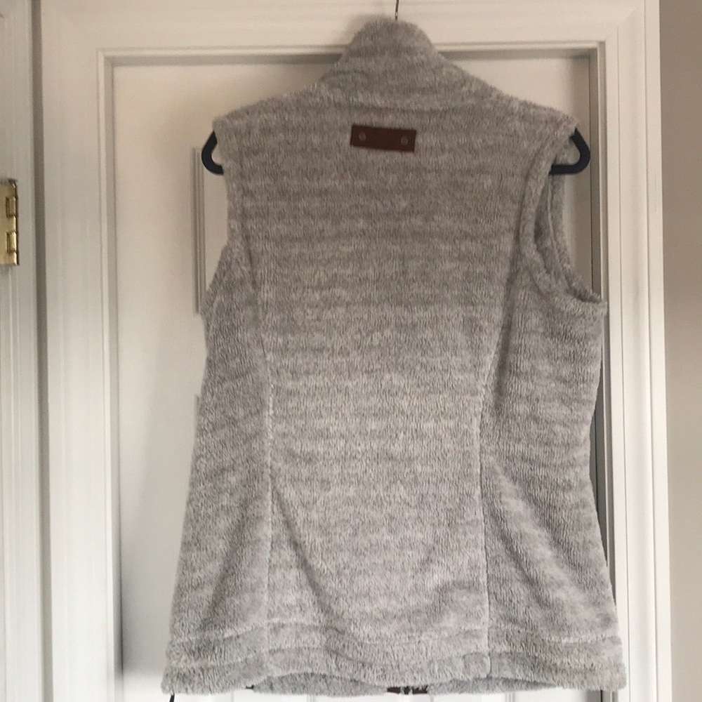 Ll bean fuzzy grey vest